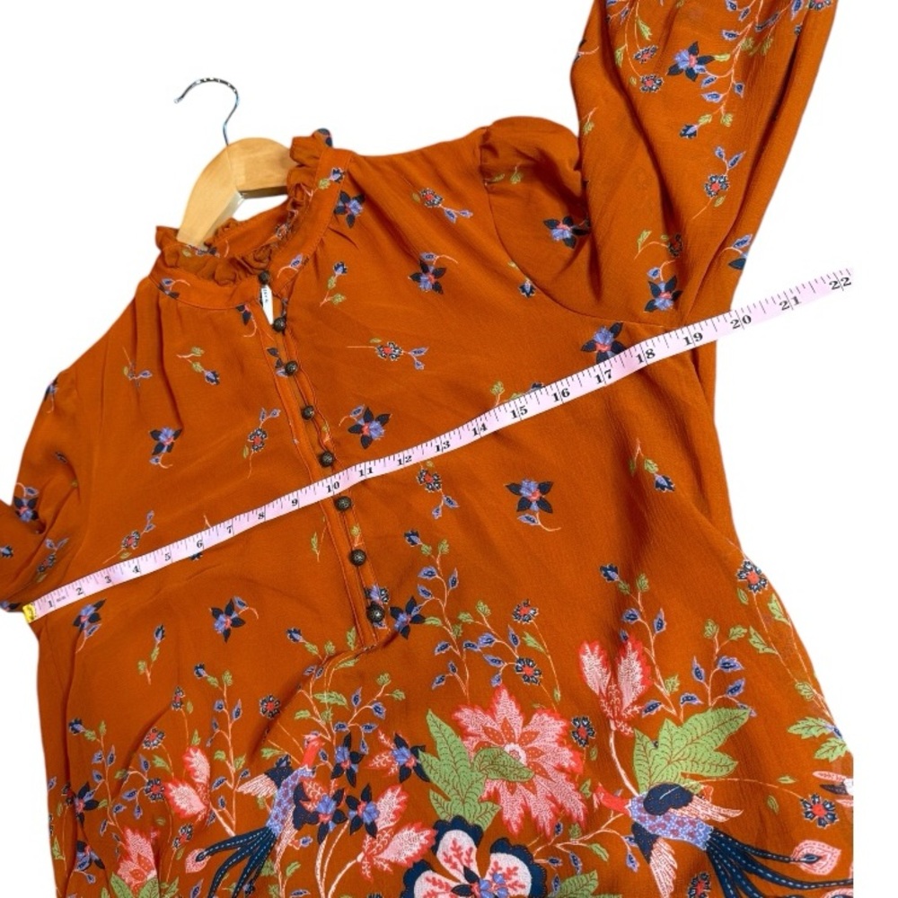 By Anthropologie Floral Chiffon Blouse size XS - Picture 12 of 15
